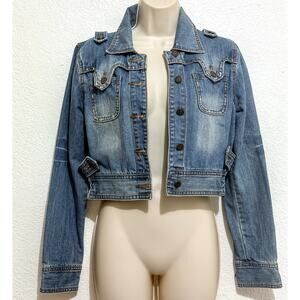 1990s Cropped Denim Jean Jacket (SZ S) by LA Reine